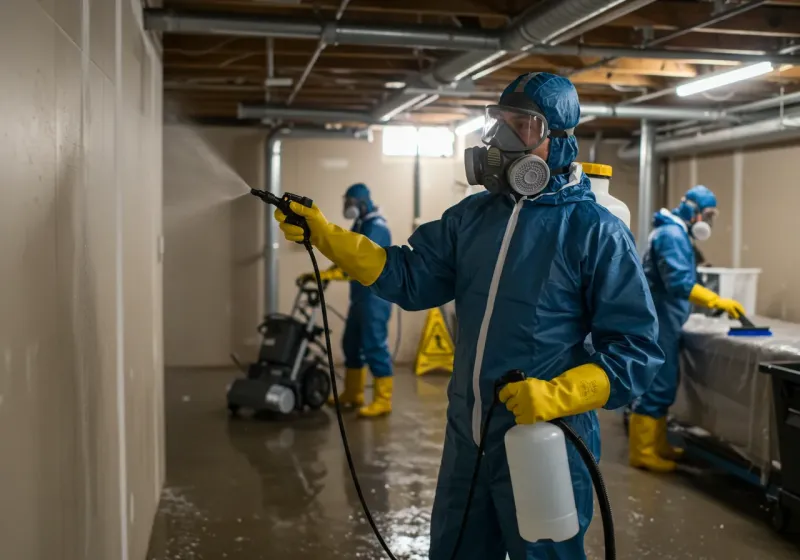 Basement Sanitization and Antimicrobial Treatment process in Lakewood Club, MI